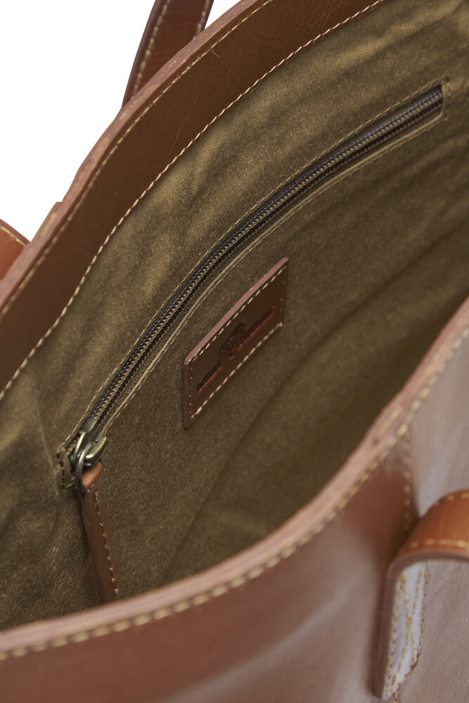 Leather Line Tote Bag